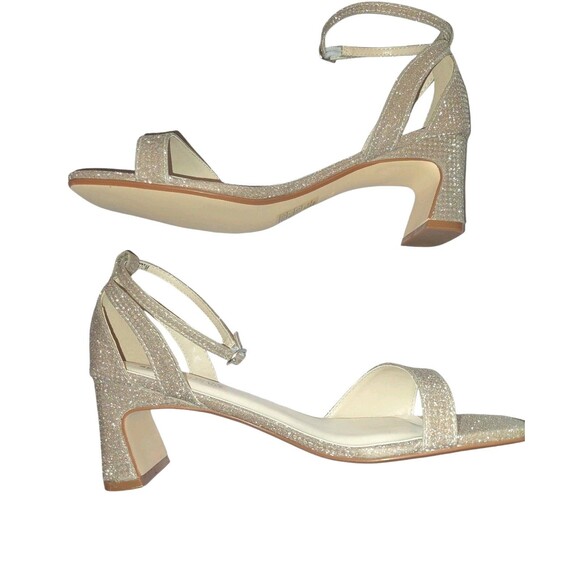 Benjamin Walk Touch Ups Lilibet Champaign Open Toe Glitz Heels 8.5 M Dyeable - Picture 6 of 8